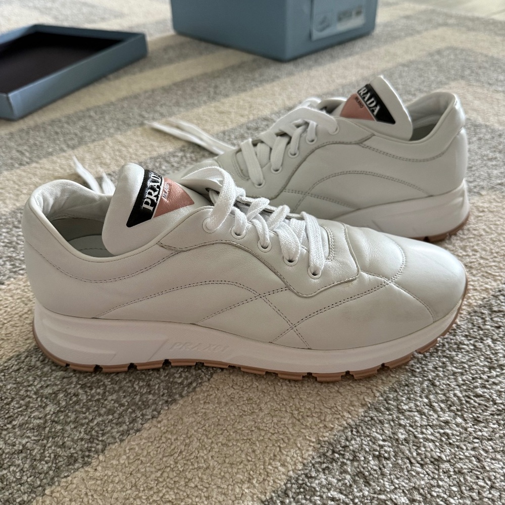 Women's Slightly Used Leather Prada Sneakers